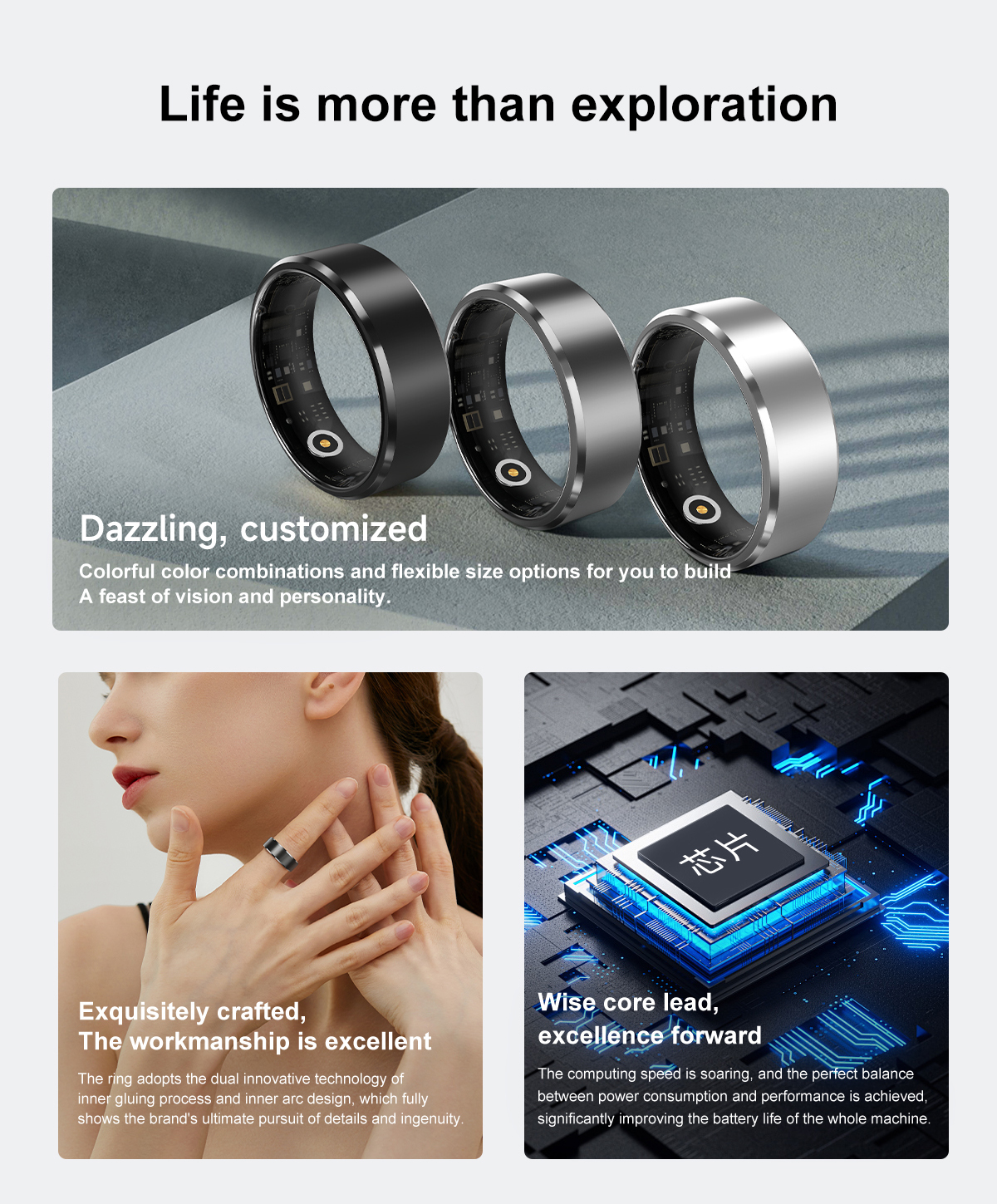 smart ring，wearable ring，health tracker ring，activity tracker ring，smart ring for men
